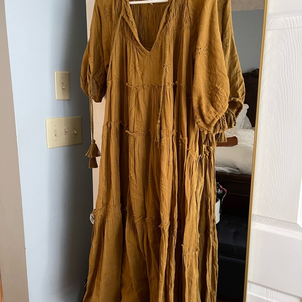 Free people dress ochre color xs
